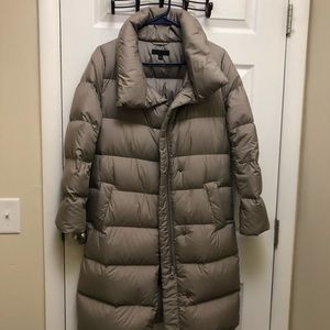Unique woman ultra light down long coat